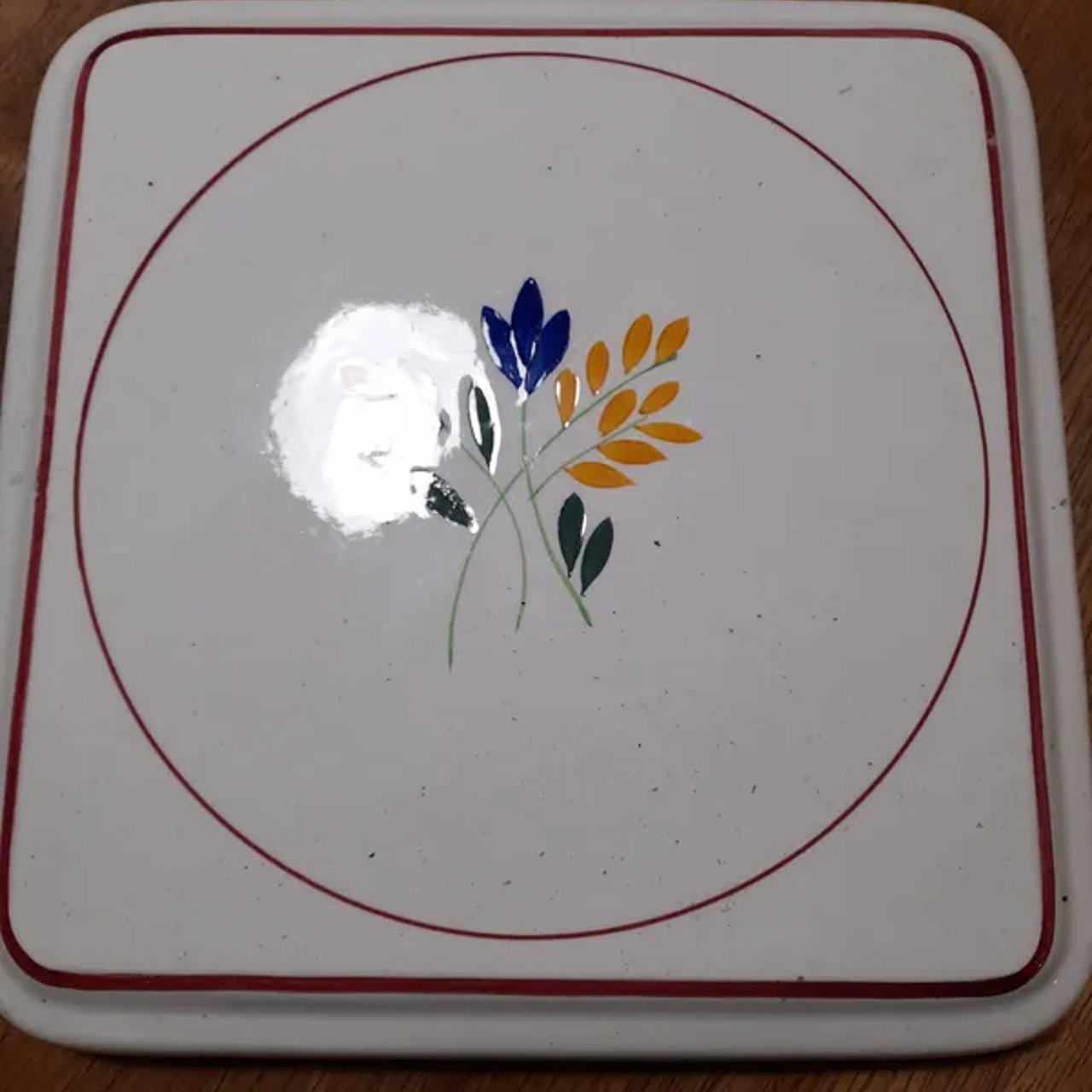 Très beau dessous de plat en faïence GIEN années 50's