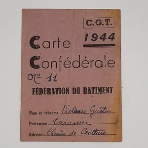 Carte de syndicaliste CGT 1944