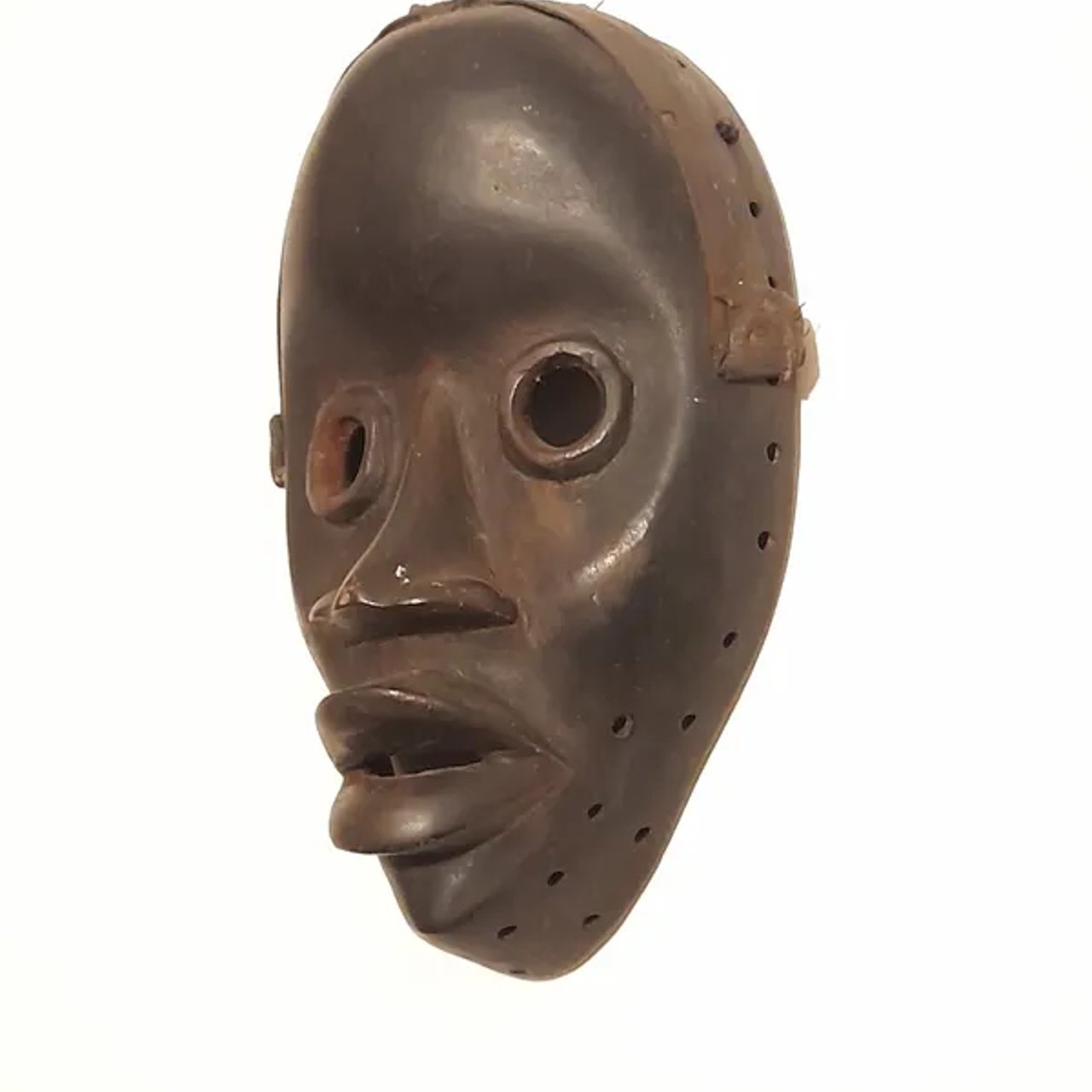 Masque Africain de cérémonie  Congo années 60's en bois noirci